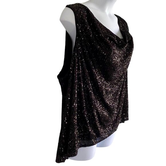 Ava & Viv Women's Sequin Tank Top 4X Black Shimmer Sleeveless Plus Size NEW NWT - Picture 4 of 10
